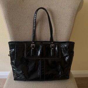 Coach Vintage Black Patent Leather Tote Bag